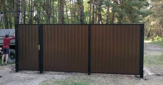 Купить распашные ворота из профнастила Тобольск, цена от 2771 руб.